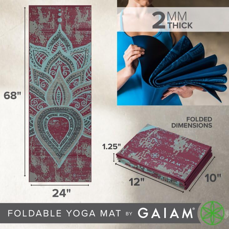 Gaiam Folding Travel Fitness & Exercise Mat - Image 3
