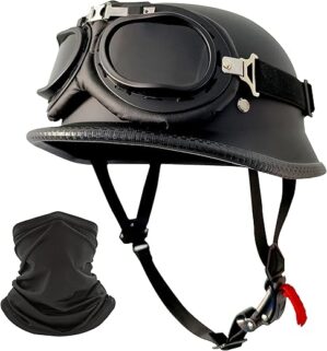 DLPACKJ German Style DOT Approved Half Helmet