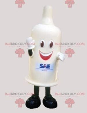 SPOTSOUND Giant White Condom Mascot REDBROKOLY