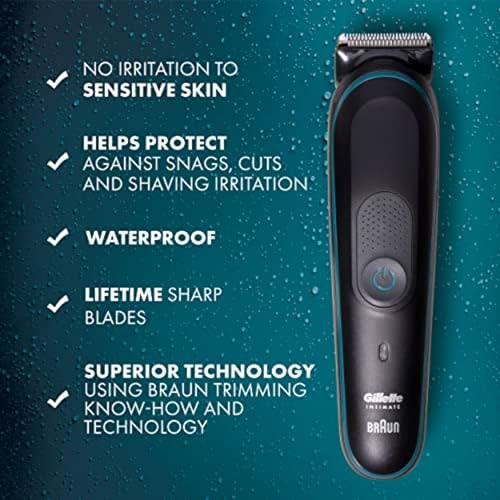Gillette Intimate Men's Pubic Hair Trimmer, Waterproof - Image 3