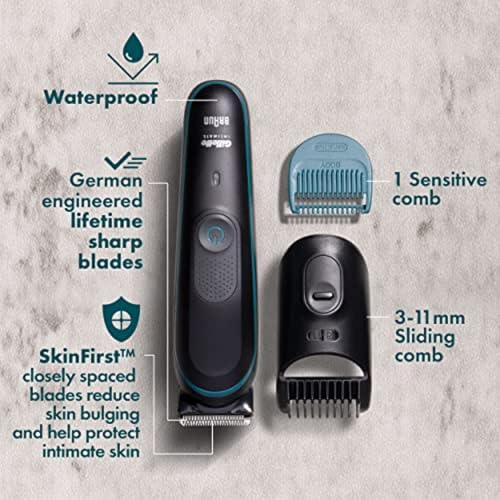 Gillette Intimate Men's Pubic Hair Trimmer, Waterproof - Image 4