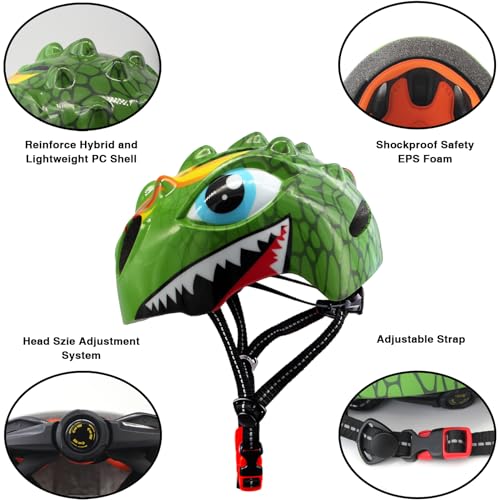 Gingili Life Toddler Helmet With 3D Dinosaur Design - Image 3