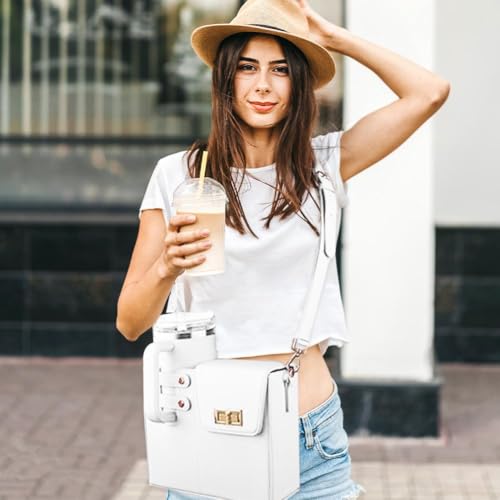 GINTBN Leather Crossbody Bag With Water Holder - Image 3