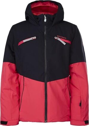 Spyder Girls’ Conquer Insulated Ski Jacket, Cerise