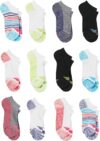 Hanes Girls’ Cool Comfort Ankle Socks, 12-Pack