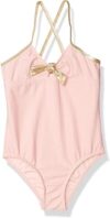 kensie Girls Metallic Texture Bow-tie Swimsuit