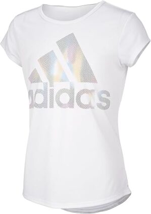 adidas Girls' Short Sleeve Rainbow Tee