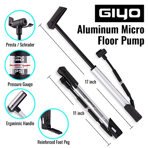 GIYO Frame Pump With Gauge & CO2 Inflator Bundle - Image 5