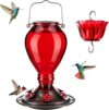 Kingsyard Glass Hummingbird Feeder, 6 Ports, Leak Proof