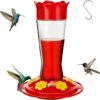 Kingsyard Glass Hummingbird Feeder With Bee Guards