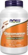 NOW Foods Glucomannan 575 mg, Supports Regularity, 180 Veg Capsules