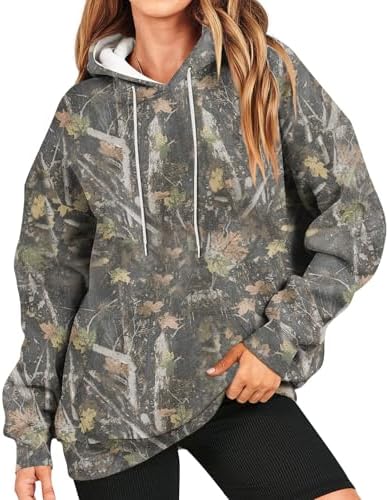 GOFULY Camo Hoodie Womens Maple Leaf Sweatshirt - Image 2