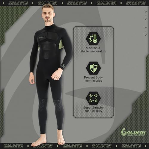 GoldFin 3mm Neoprene Wetsuit Fullsuit Back Zip - Image 3