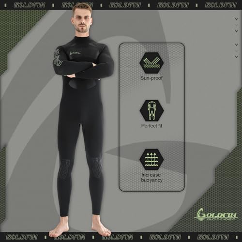 GoldFin 3mm Neoprene Wetsuit Fullsuit Back Zip - Image 4