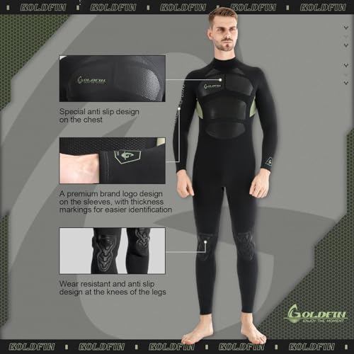 GoldFin 3mm Neoprene Wetsuit Fullsuit Back Zip - Image 5