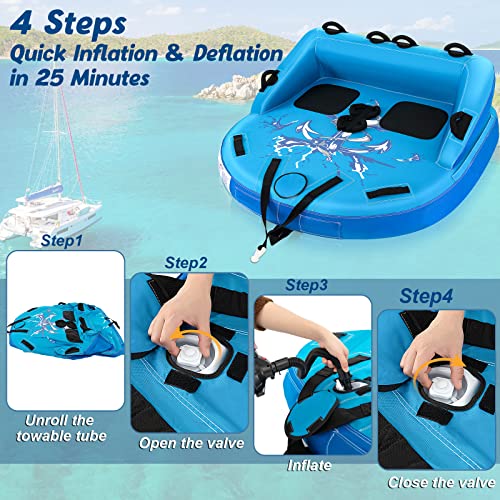 Goplus Inflatable Towable Tubes, 1-3 Riders - Image 5