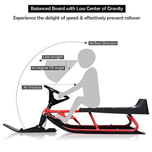 Goplus Snow Racer Sled With Steering Wheel - Image 3