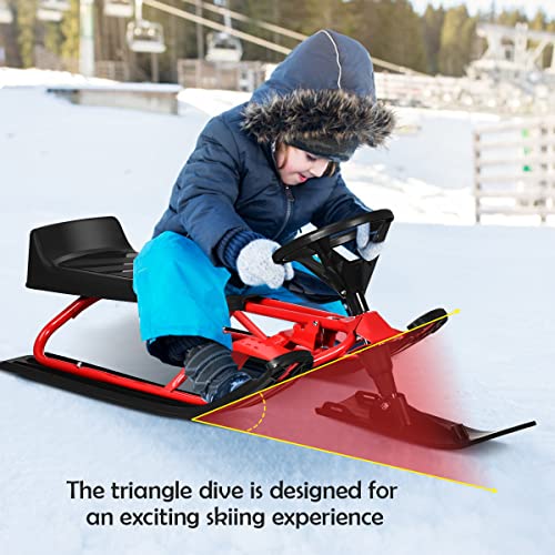 Goplus Snow Racer Sled With Steering Wheel - Image 5