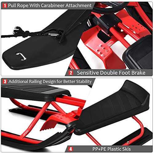 Goplus Snow Racer Sled With Steering Wheel - Image 2