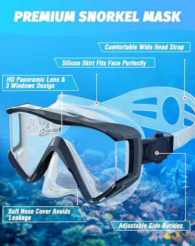 Greatever Snorkel Set Pano 3 Window Mask - Image 4