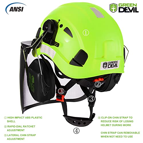 GREEN DEVIL Forestry Safety Helmet With Mesh Shield - Image 4