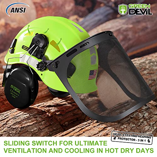 GREEN DEVIL Forestry Safety Helmet With Mesh Shield - Image 2