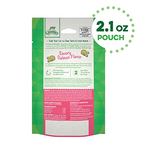 Greenies Adult Natural Dental Care Cat Treats, Salmon - Image 2