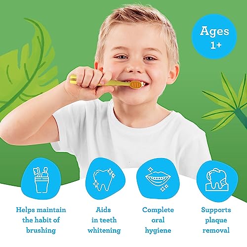 GuruNanda Kids Giraffe Toothbrush With Tongue Scraper - Image 2