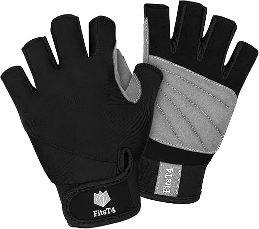 FitsT4 Sports Half Finger Padded Palm Gloves for Water Sports