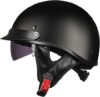 ILM Half Helmet Motorcycle Model-205V (L, Matt Black)