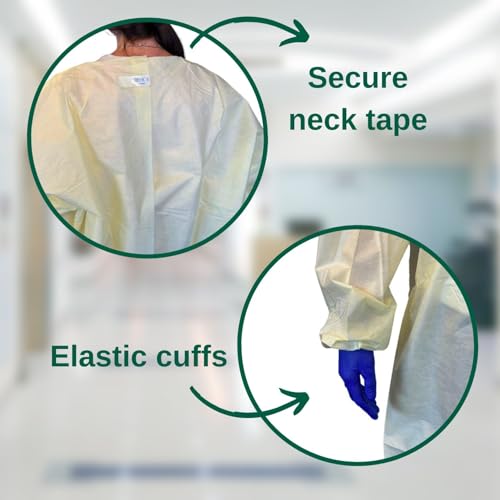 HCS MEDICAL SOLUTIONS HCS X-Large Isolation Gowns, Yellow - Image 2