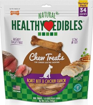 Nylabone Healthy Edibles Natural Dog Chews, X-Small/Petite