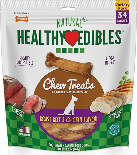 Nylabone Healthy Edibles Natural Dog Chews, X-Small/Petite