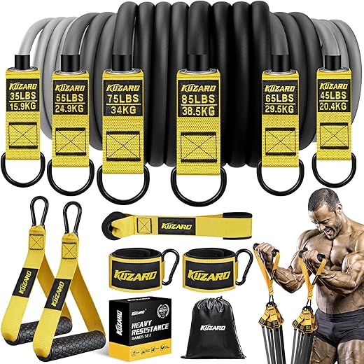 KUZARO Heavy Resistance Bands With Handles