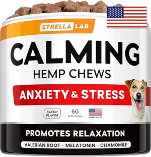 STRELLALAB Hemp Calming Chews For Dogs Anxiety Relief