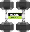 HANDBODE Hex Dumbbell Set, 3-100 lb Rubber