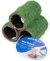 Penn-Plax Hide-Away Pipes With Club Moss Decoration