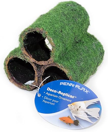 Penn-Plax Hide-Away Pipes With Club Moss Decoration