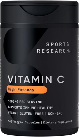 Sports Research High Potency Vitamin C Supplement Capsules