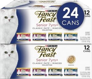 Fancy Feast High Protein Senior Wet Cat Food Variety Pack, 7+ Chicken, Beef & Tuna Feasts