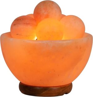 Spantik Himalayan Fire Bowl Salt Lamp With Massage Balls