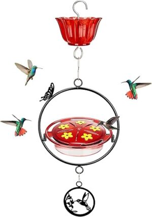 Kingsyard Hummingbird Feeder With Ant Moat, Black