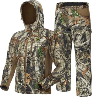 TIDEWE Hunting Clothes with Fleece Lining, Water Resistant