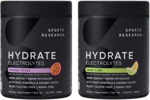 Sports Research Hydrate Electrolytes Powder – Passion Fruit & Lemon Lime
