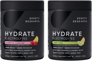 Sports Research Hydrate Electrolytes Powder – Sugar-Free & Naturally Flavored