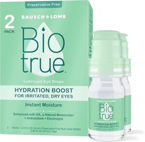 Biotrue Hydration Boost Eye Drops For Dry Eyes, 0.33 FL OZ (10 mL) 2 Count