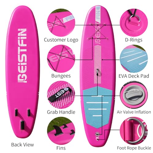 IBEISTFIN Inflatable Stand Up Paddle Board, 10'6"/11'6"*33"*6 - Image 3