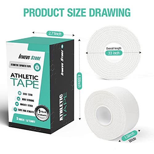 iFwevs White Athletic Sports Tape, Strong Easy Tear - Image 4