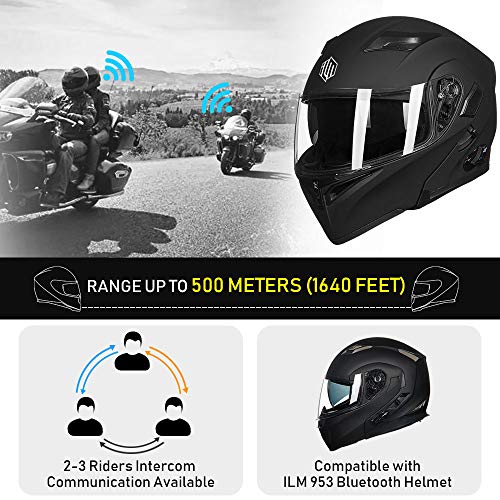 ILM Bluetooth Motorcycle Helmet Modular Flip DOT 902BT - Image 4