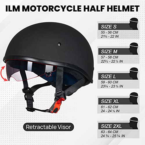 ILM Motorcycle Half Helmet With Sunshield 883V - Image 3